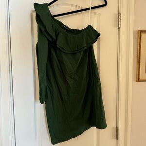 Green J Crew Mercantile one shouldered dress